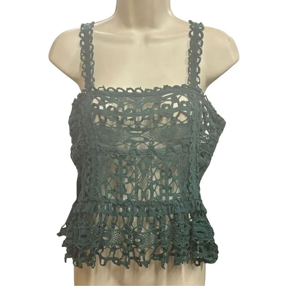 Ulla Johnson Lace Camisole in Teal Green NWT Size 00